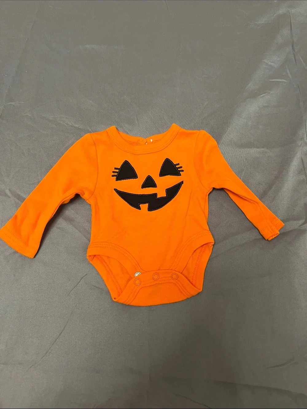 Baby Essentials Orange Pumpkin Tutu Dress with Black Accents newborn